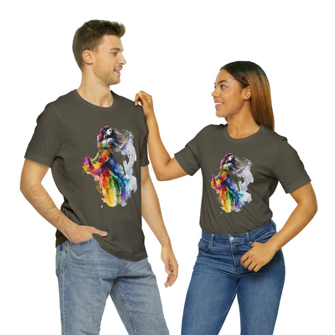 Rainbow Belly Dancer's Pose - Short Sleeve Tee